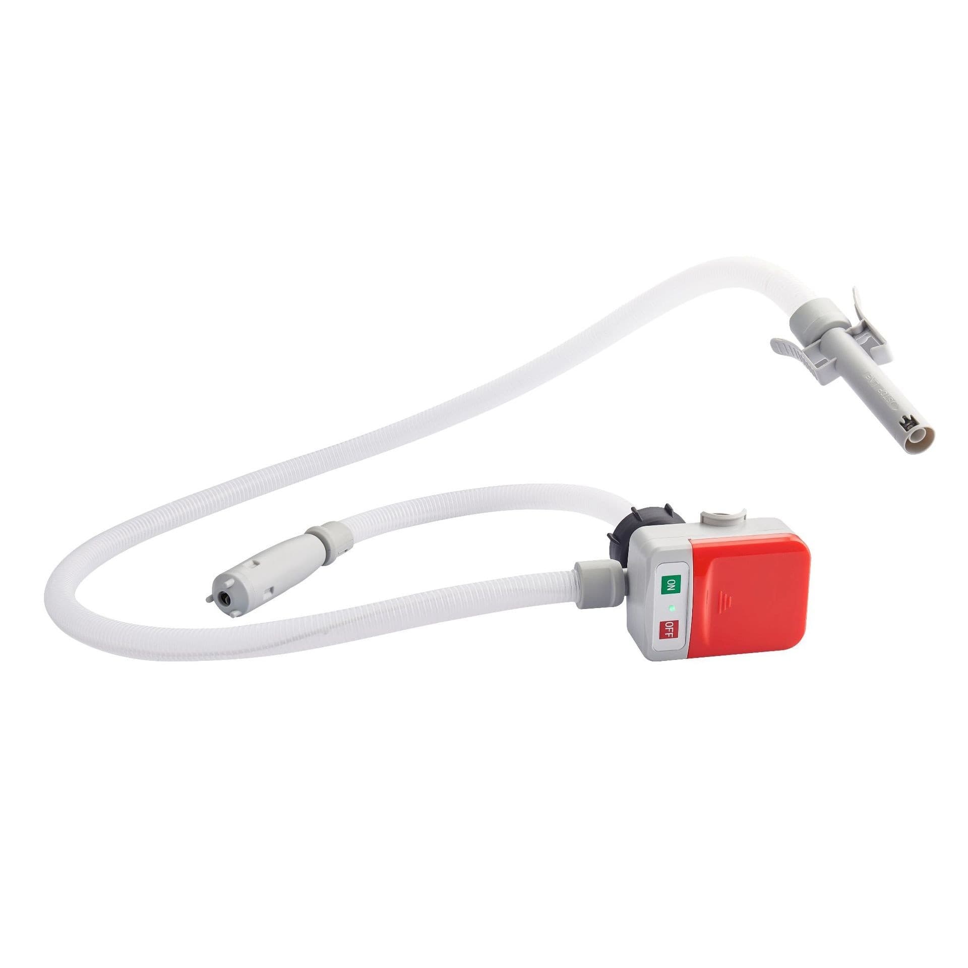 Pomp met slangen en nozzle, witte achtergrond